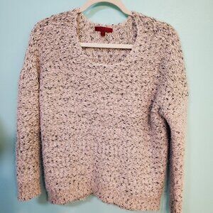 JENNIFER LOPEZ WOMEN'S SWEATER SIZE XS KNIT CREAM WITH GOLD METALLIC  THREAD